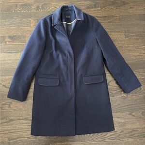 Topshop Blue Trench Coat with Tan Accents